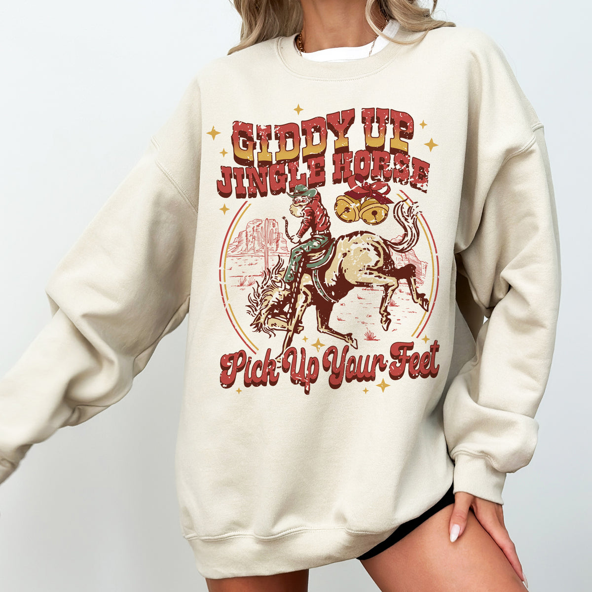 Vintage Cowboy Santa Sweatshirt