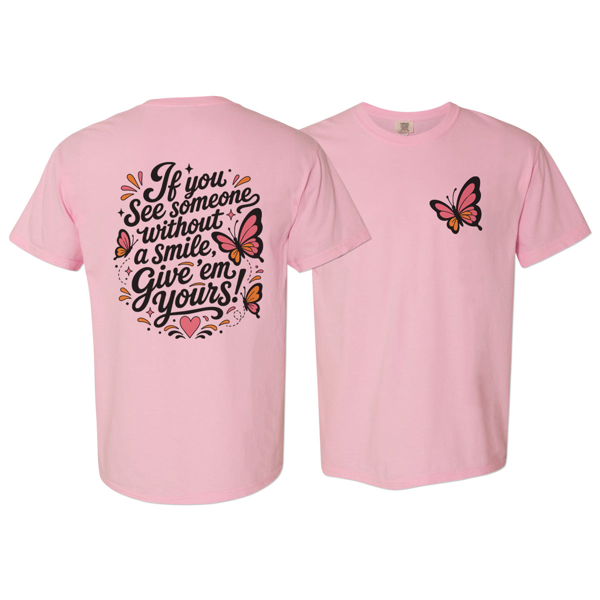 Dolly Without a Smile, Give 'Em Yours Butterfly Front And Back Shirt