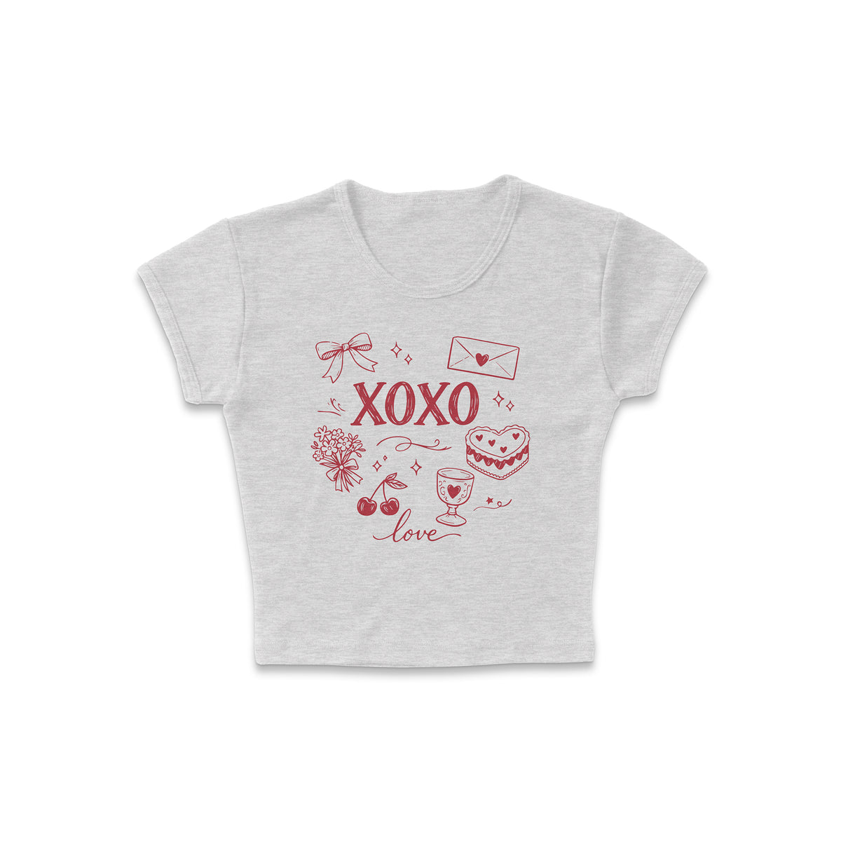 XO Love Doodles Micro Rib Baby Tee