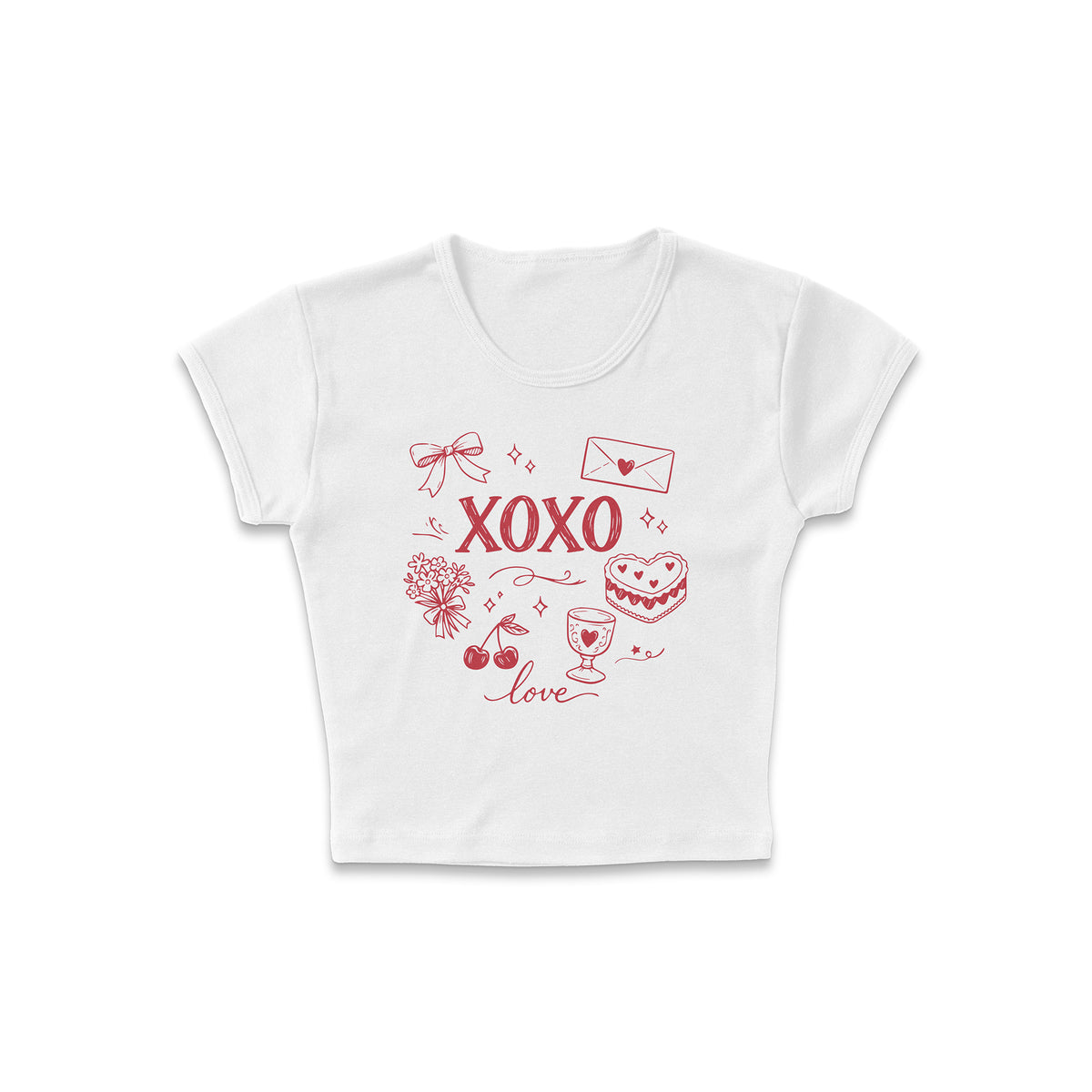 XO Love Doodles Micro Rib Baby Tee