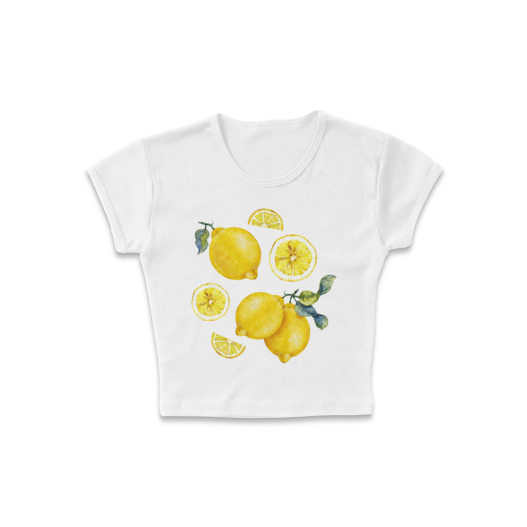 Zesty Lemon Chart Micro Rib Baby Tee - Femfetti