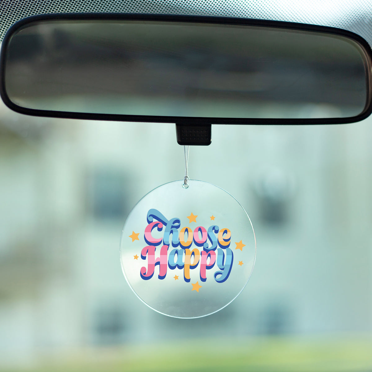 Choose Happy Rearview Mirror Hang
