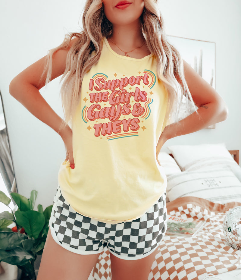 I Support The Girls Gays and Theys Unisex Tank Top