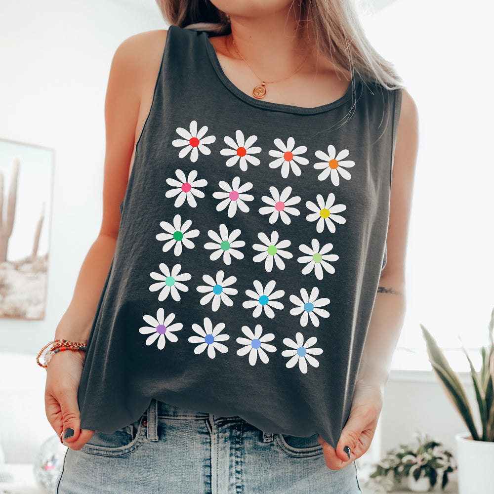 Pride Rainbow Daisies Unisex Tank Top