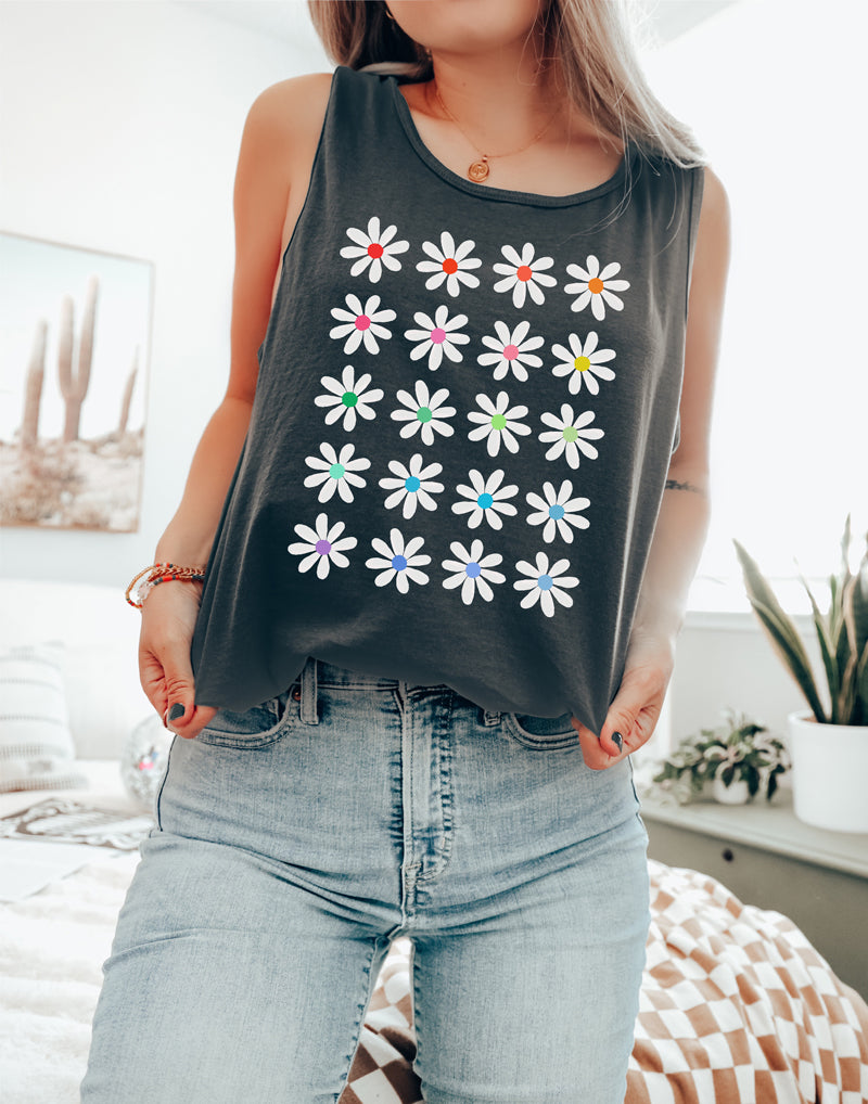 Pride Rainbow Daisies Unisex Tank Top