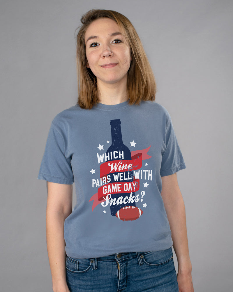 Wine and Game Day Snacks Shirt