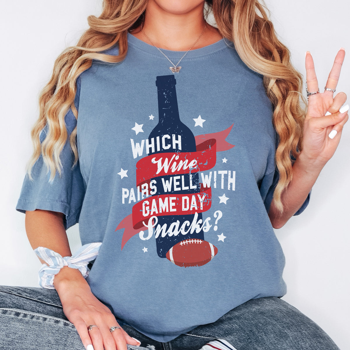 Wine and Game Day Snacks Shirt