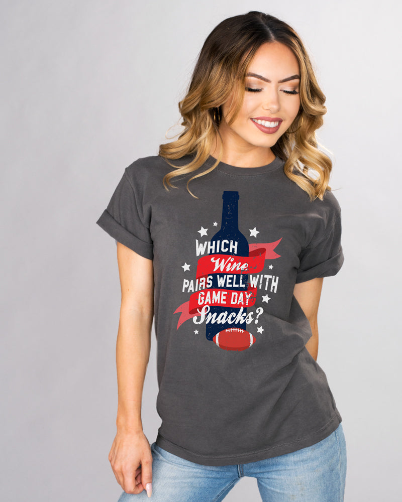 Wine and Game Day Snacks Shirt