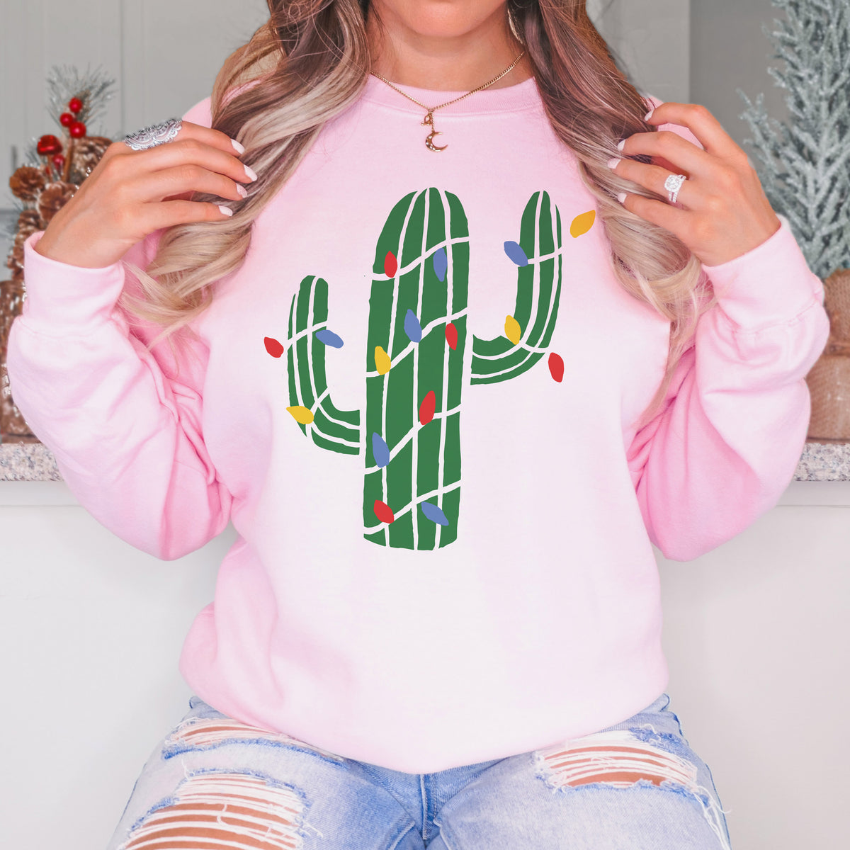 Christmas Cactus Crewneck Sweatshirt