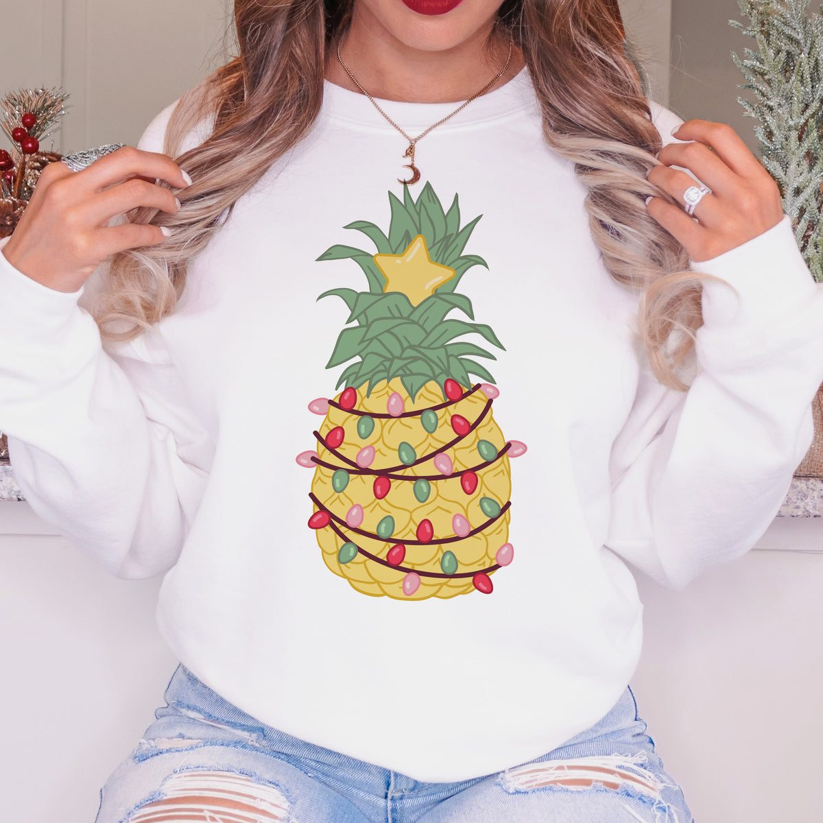 Pineapple Christmas Tree Crewneck Sweatshirt
