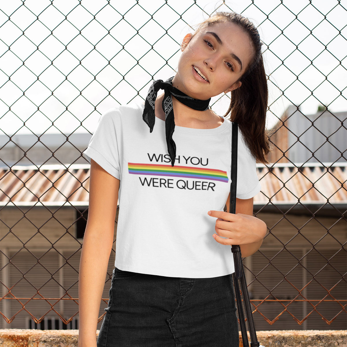 Wish You Were Queer Crop Tee