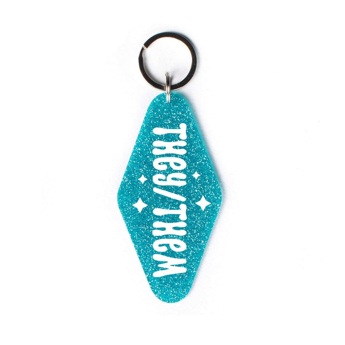 They/Them Glitter Keychain