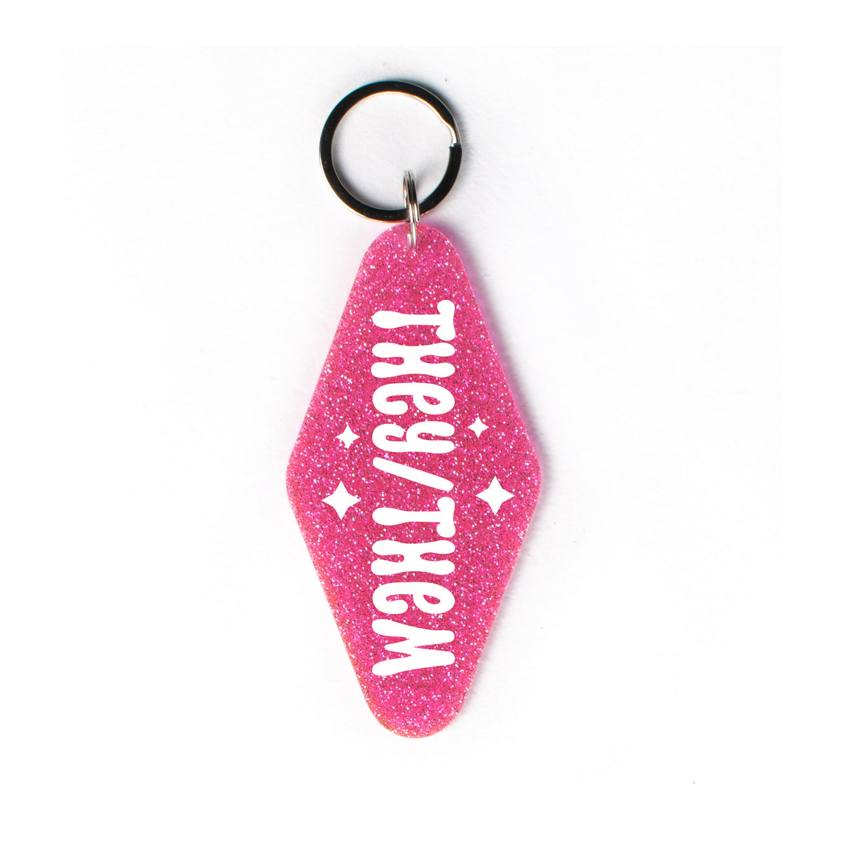 They/Them Glitter Keychain
