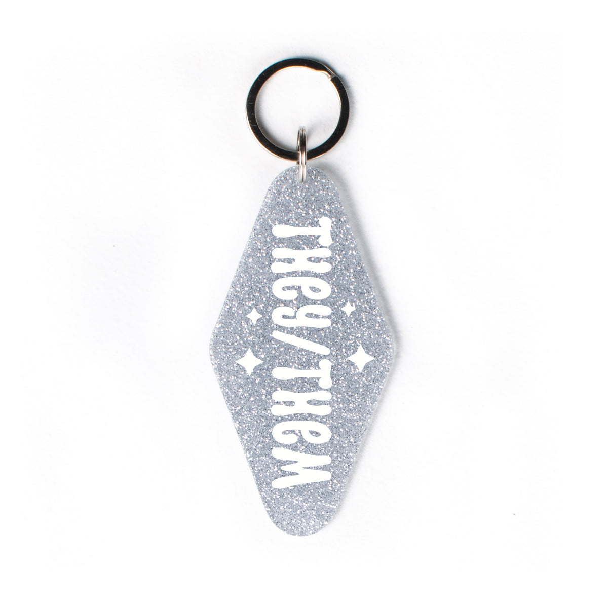 They/Them Glitter Keychain