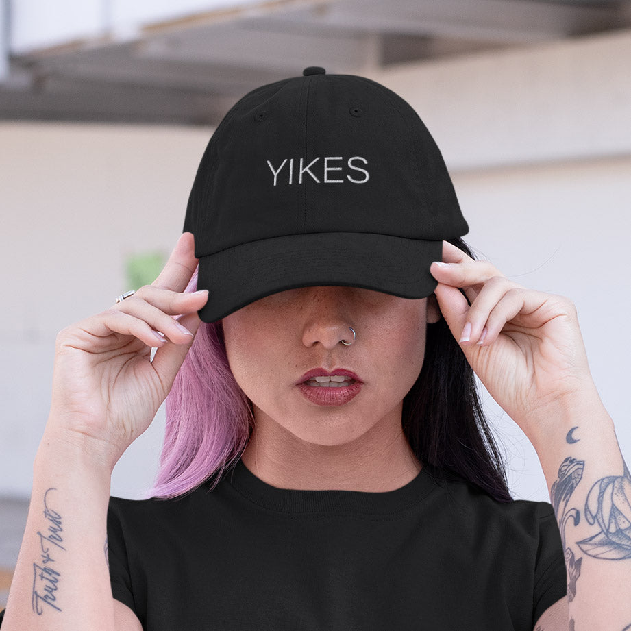 Yikes Embroidered Bio-Washed Classic Dad Hat