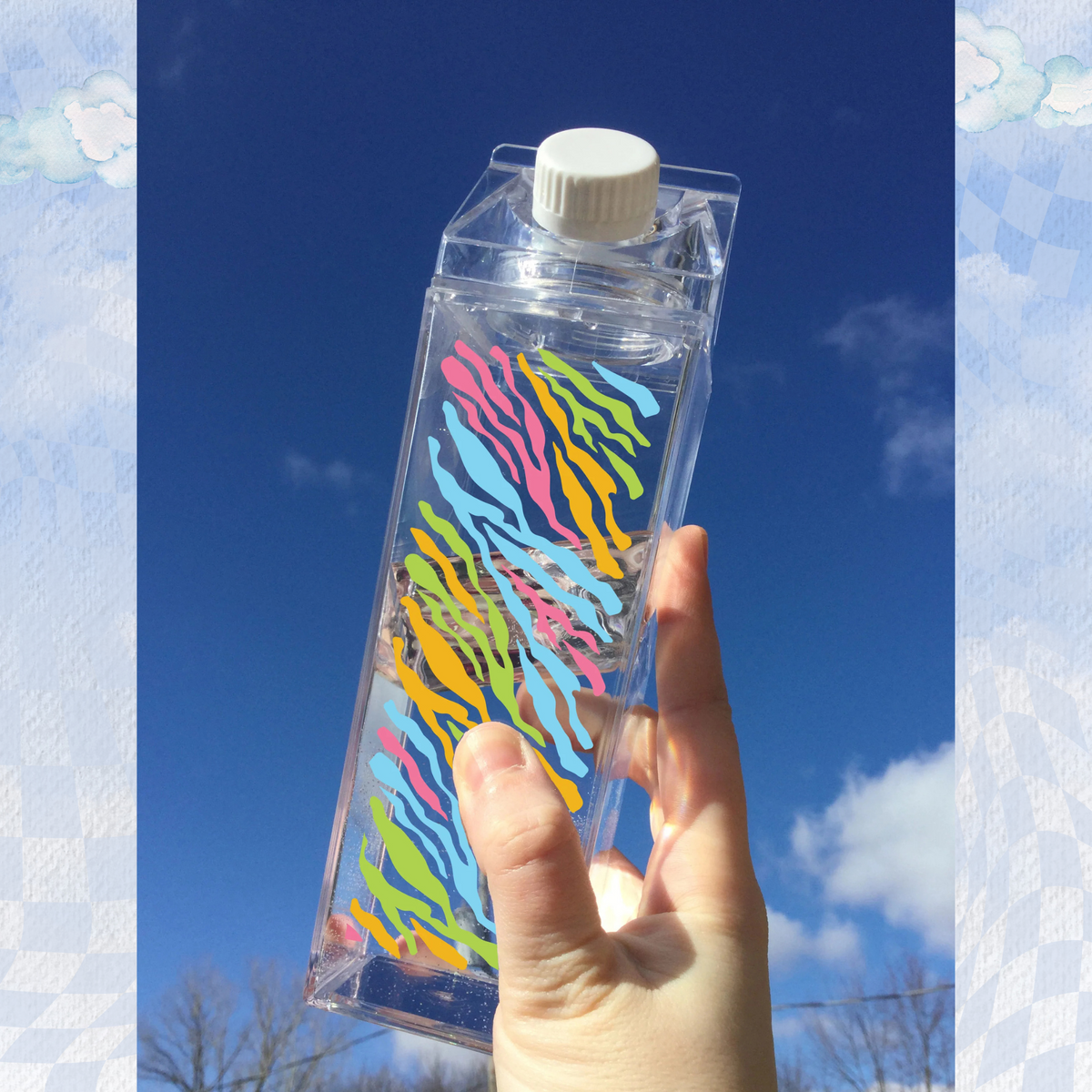 Rainbow Zebra Print Milk Carton