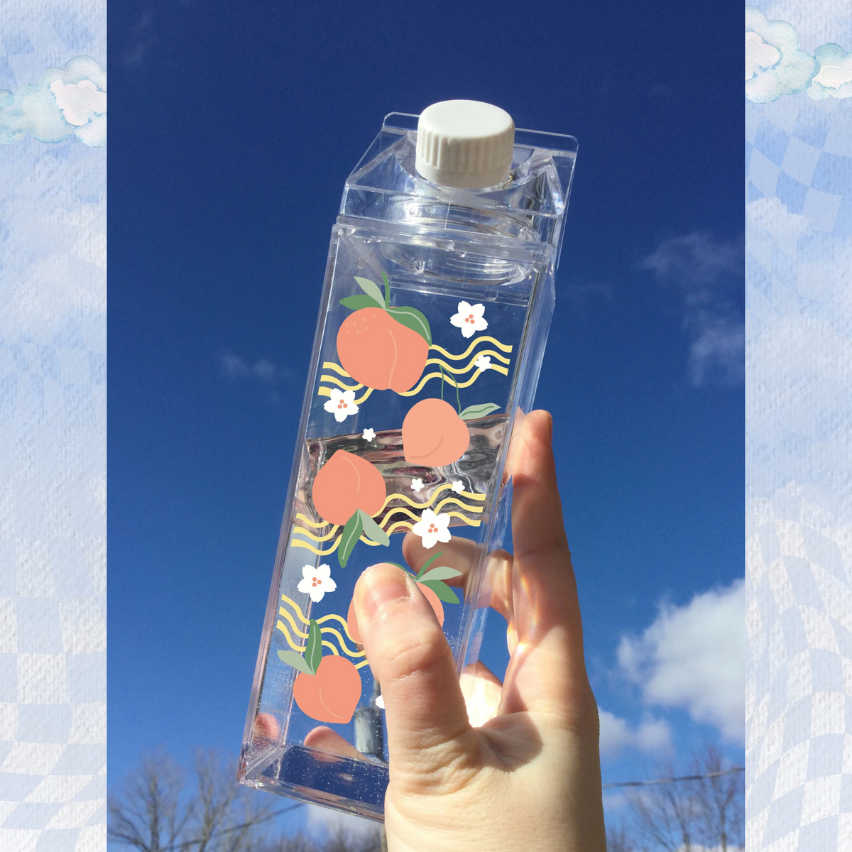 Peach Pattern Milk Carton