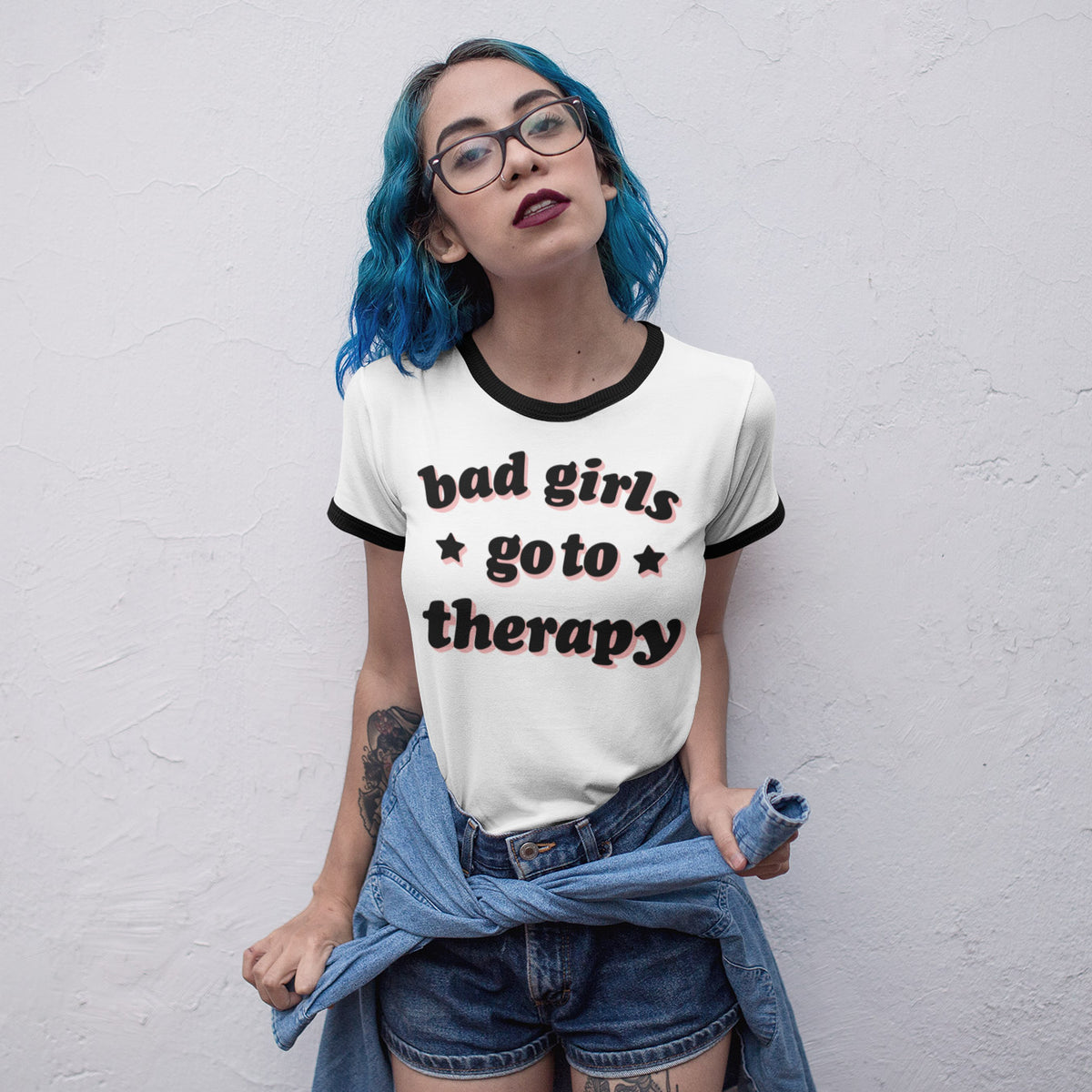 Bad Girls Go To Therapy Ringer Tee