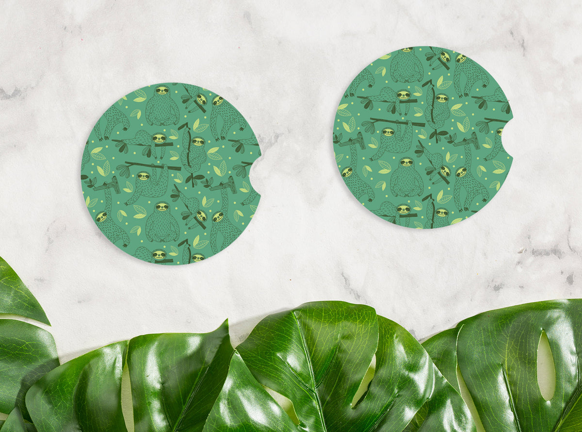 Sloth Pattern Car Coaster