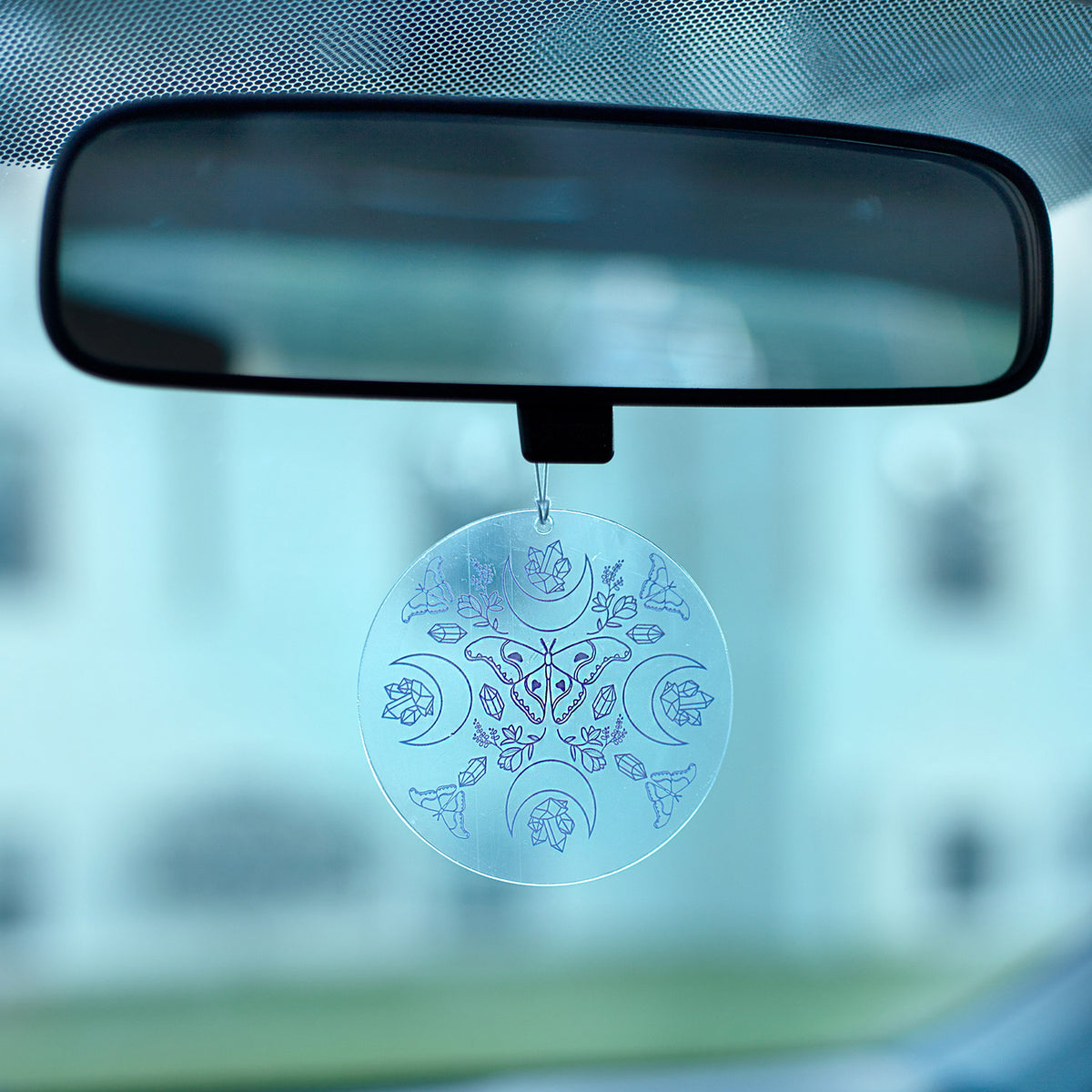 Lunar Moth Rearview Mirror Hang