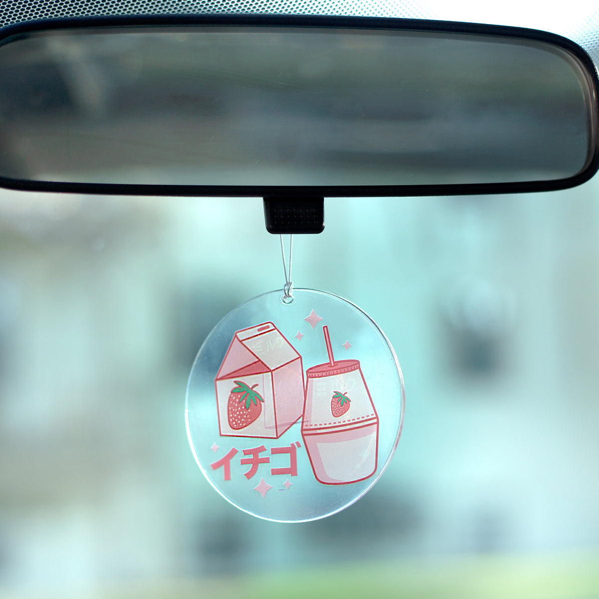 Strawberry Milk Rearview Mirror Hang