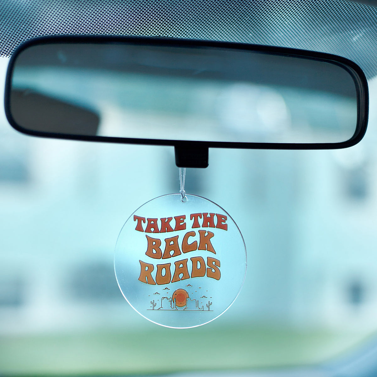 Take The Back Roads Rearview Mirror Hang