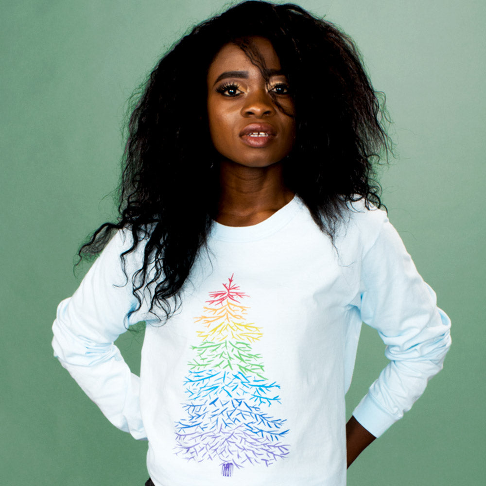 Rainbow Pine Tree Long Sleeve - Femfetti