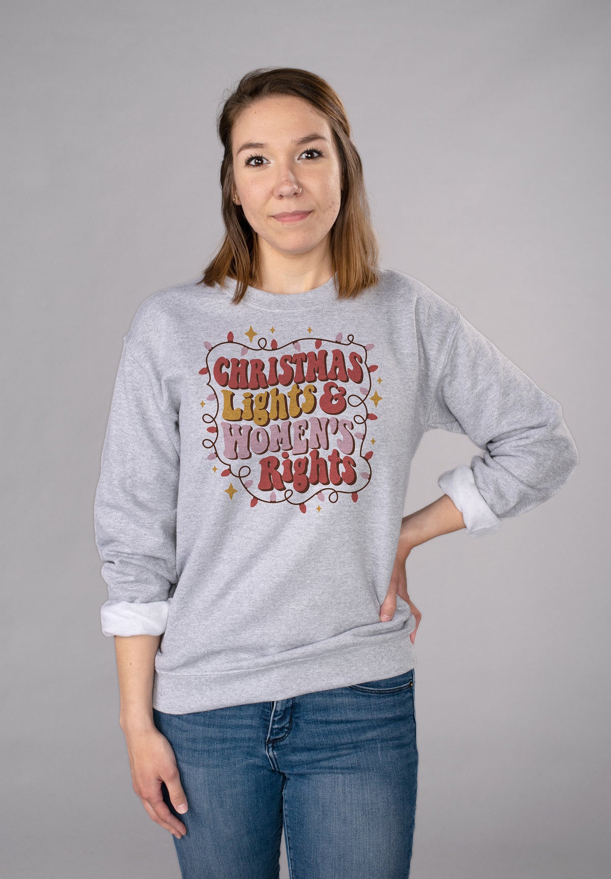Christmas Lights and Women&#39;s Rights Sweatshirt