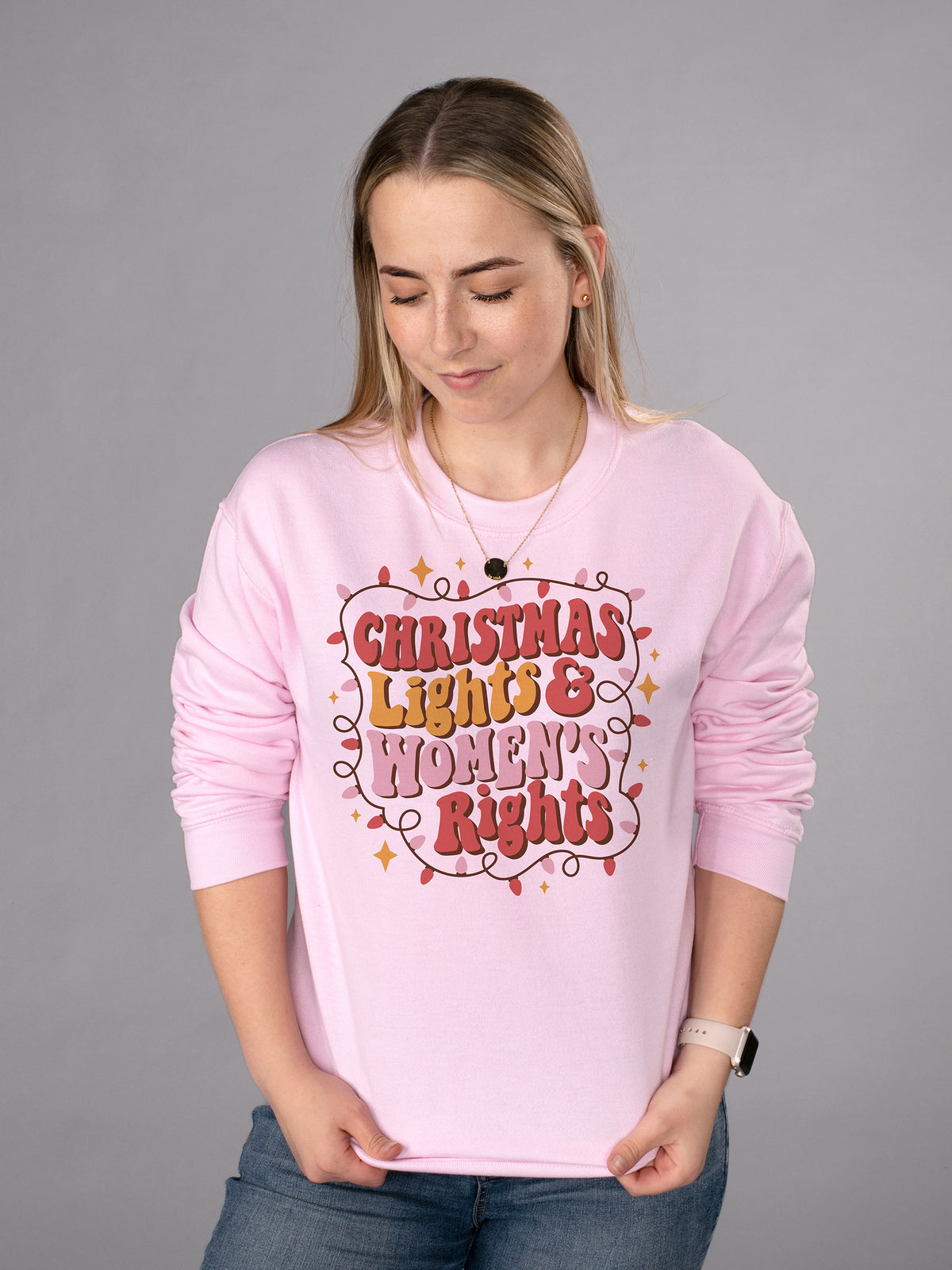 Christmas Lights and Women&#39;s Rights Sweatshirt