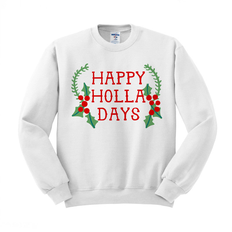 Happy Holla Days Crewneck Sweatshirt - Femfetti