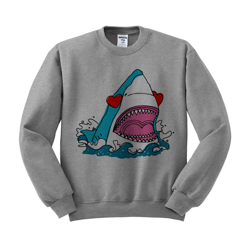 Love Shark Heart Sweatshirt - Femfetti