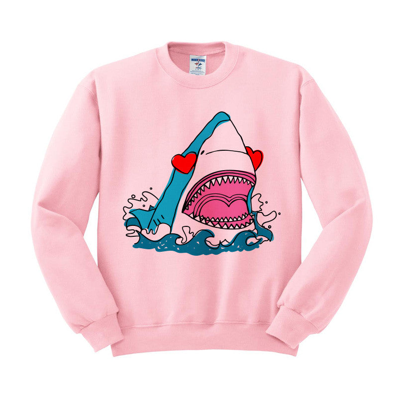 Love Shark Heart Sweatshirt - Femfetti