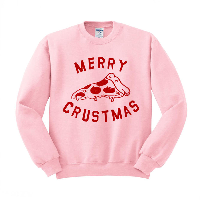 Merry Crustmas Pizza (Red) Crewneck Sweatshirt - Femfetti