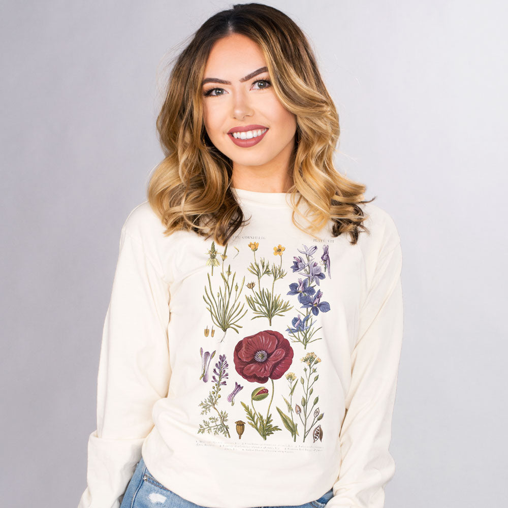 Floral Botanical Chart Long Sleeve - Femfetti