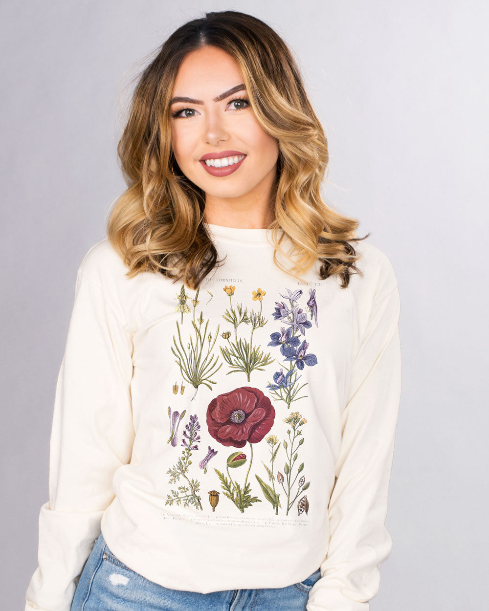 Floral Botanical Chart Long Sleeve - Femfetti