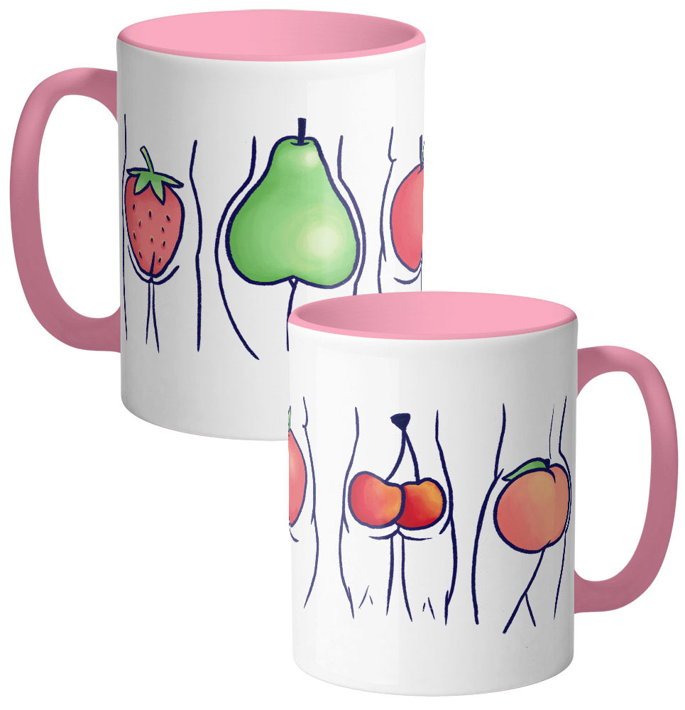 Fruity Booty Mug - 11 oz White Ceramic Mug, Inclusive