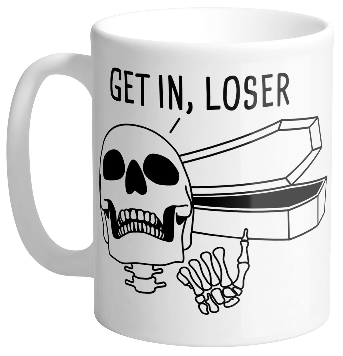 Get In Loser Coffin Mug - Femfetti