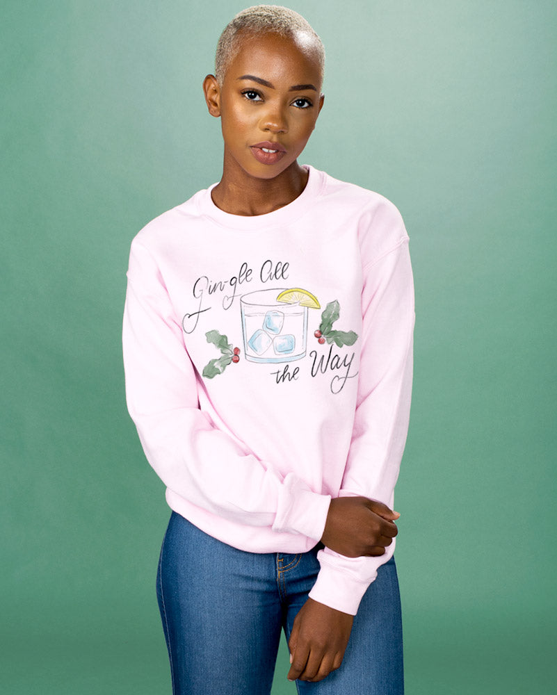 Gin-gle All The Way Crewneck Sweatshirt - Femfetti