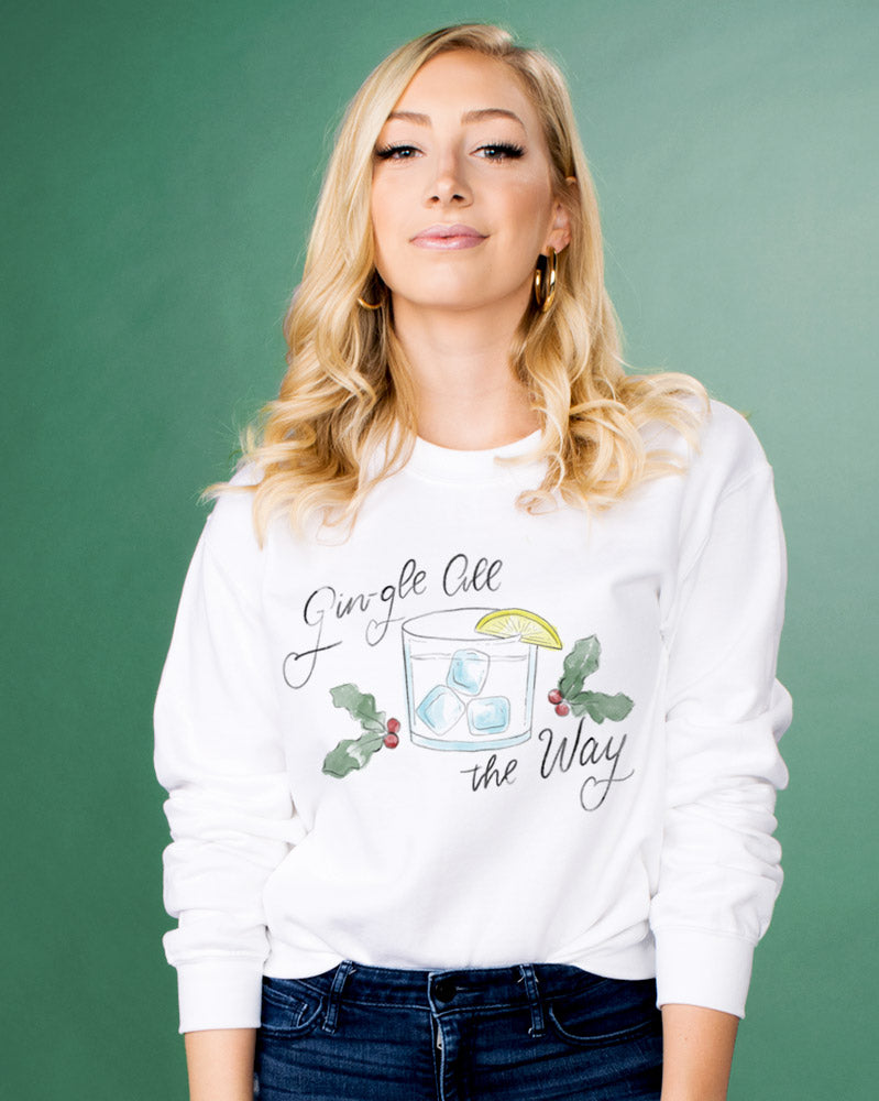 Gin-gle All The Way Crewneck Sweatshirt - Femfetti