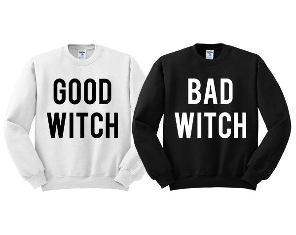 Good Witch / Bad Witch Duo Crewneck Sweatshirt Set - Femfetti