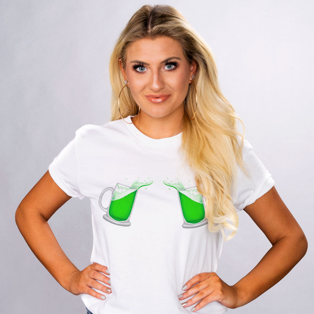 Green Beer Jug Boob Shirt - Femfetti