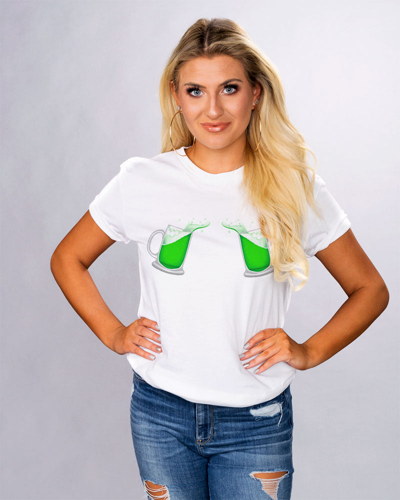 Green Beer Jug Boob Shirt - Femfetti