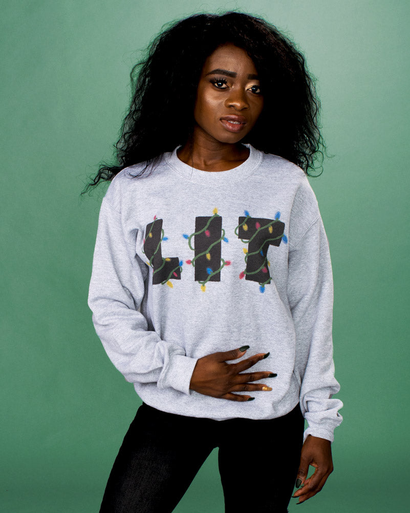 Christmas Lit Crewneck Sweatshirt - Femfetti