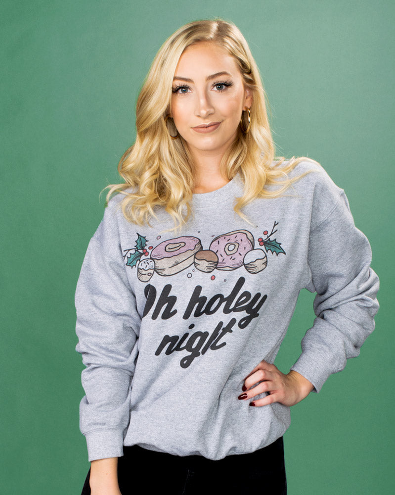 Oh Holey Night Crewneck Sweatshirt - Femfetti
