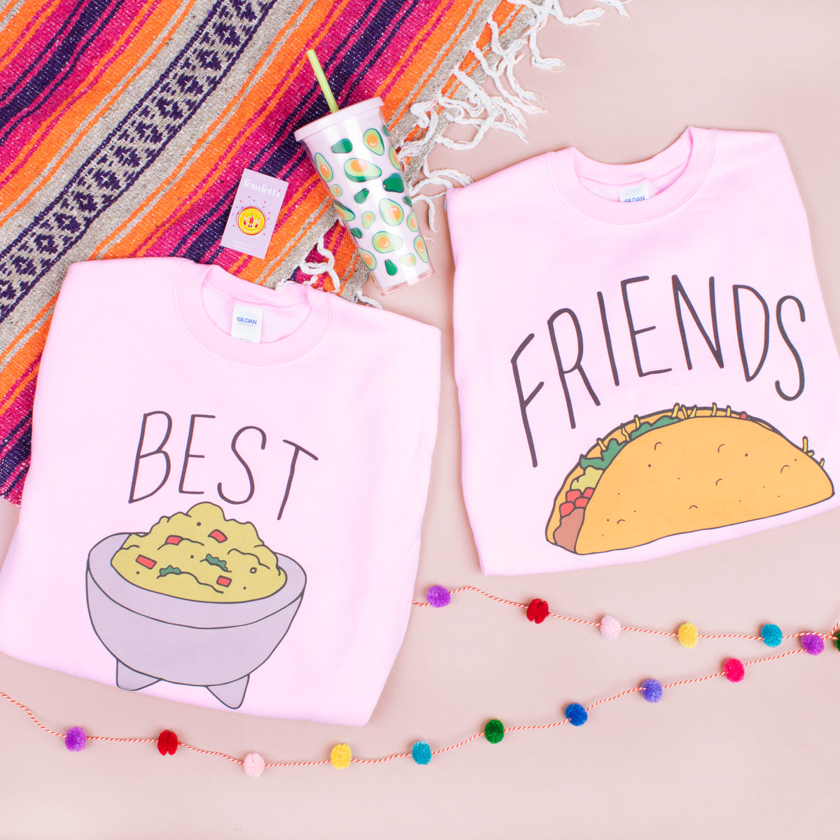 Best Friends Guac And Taco Duo Sweatshirt Set - Femfetti