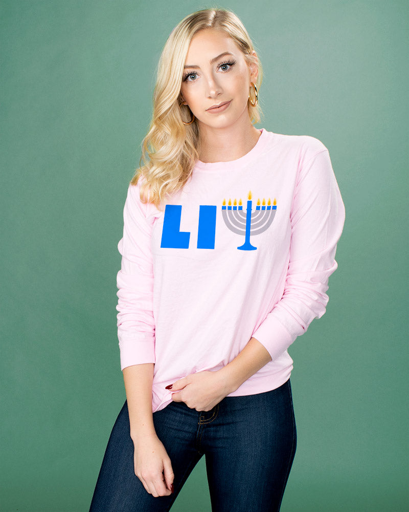 Hanukkah Lit Long Sleeve Tee - Femfetti