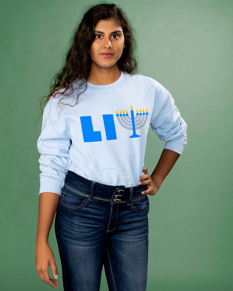 Hanukkah Lit Crewneck Sweatshirt - Femfetti