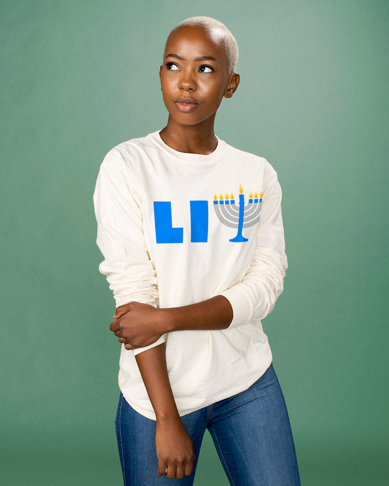 Hanukkah Lit Long Sleeve Tee - Femfetti