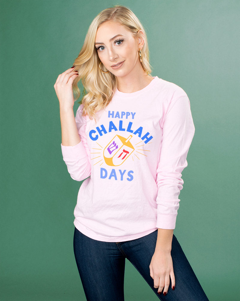 Happy Challah Days Long Sleeve Tee - Femfetti