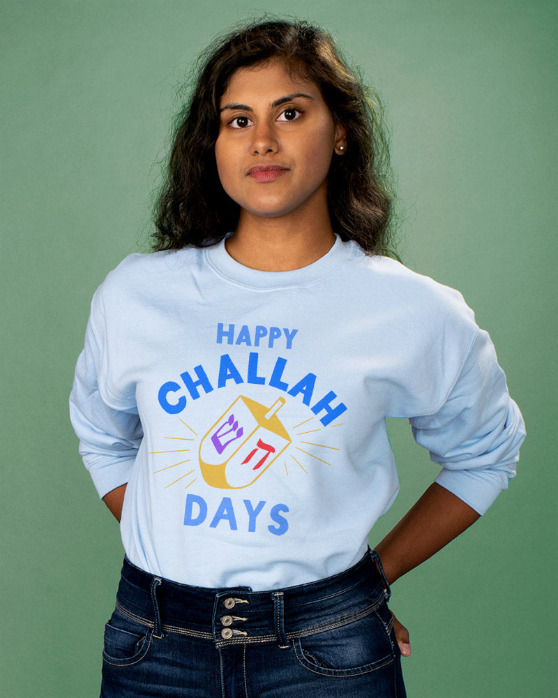 Happy Challah Days Crewneck Sweatshirt - Femfetti
